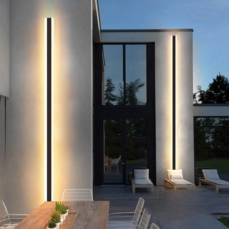 Modern Outdoor Long Strip LED Wall Lamp