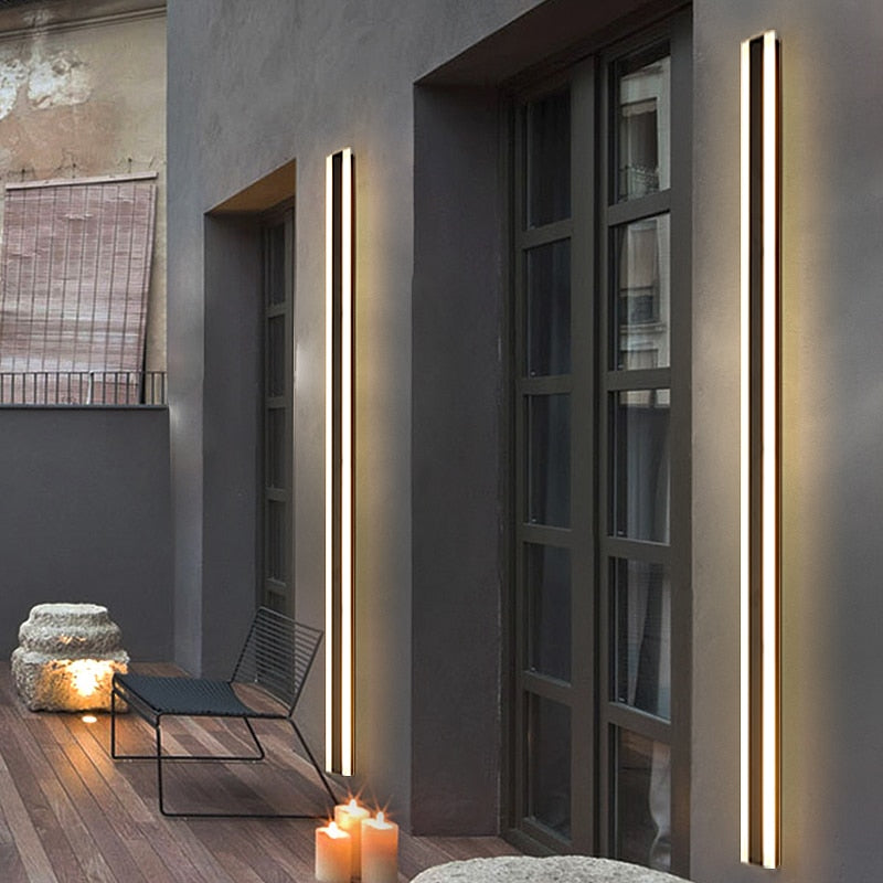 Modern Outdoor Long Strip LED Wall Lamp