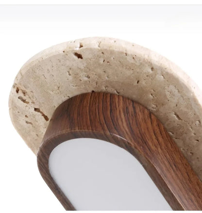 WABI SABI Travertine LED Ceiling Light Solid Wood Color
