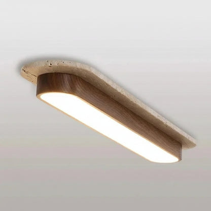WABI SABI Travertine LED Ceiling Light Solid Wood Color
