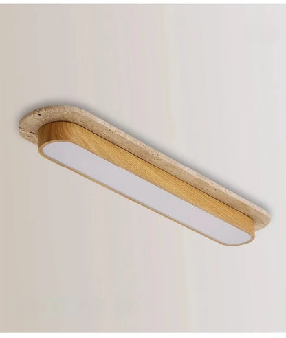 WABI SABI Travertine LED Ceiling Light Solid Wood Color