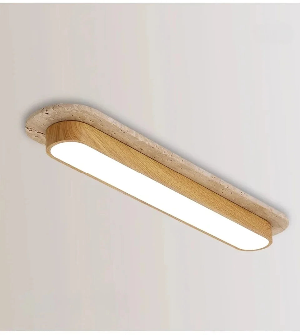 WABI SABI Travertine LED Ceiling Light Solid Wood Color