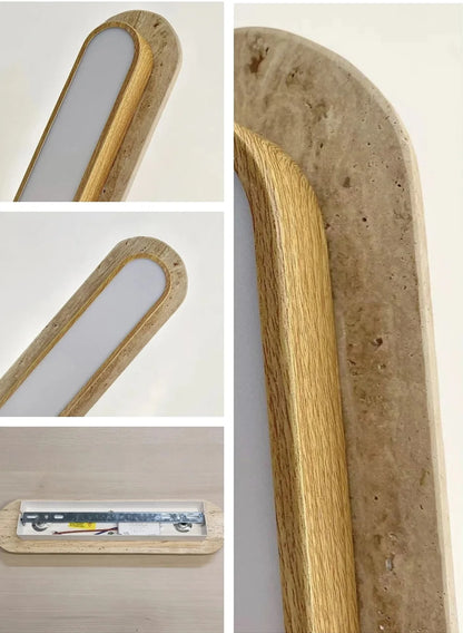 WABI SABI Travertine LED Ceiling Light Solid Wood Color