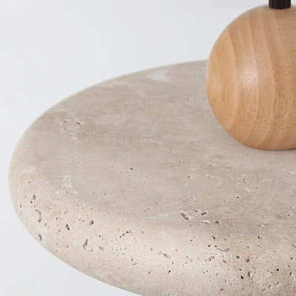 WABI SABI Travertine Round UFO Shaped Ceiling Light Natural Stone LED Pendant Lamps