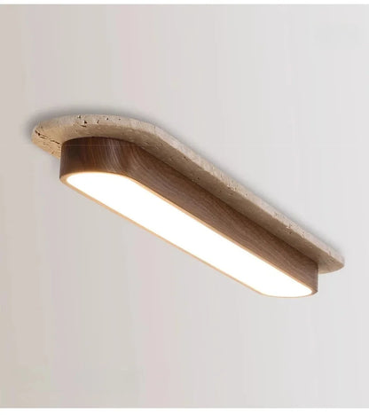 WABI SABI Travertine LED Ceiling Light Solid Wood Color
