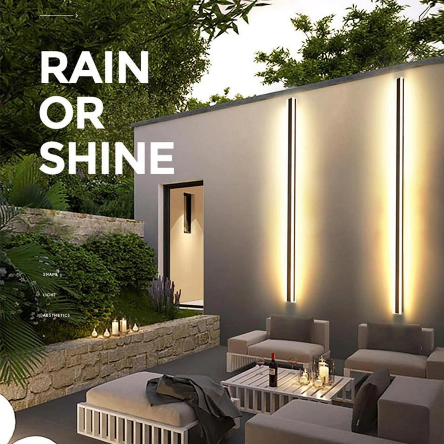 Modern Outdoor Long Strip LED Wall Lamp