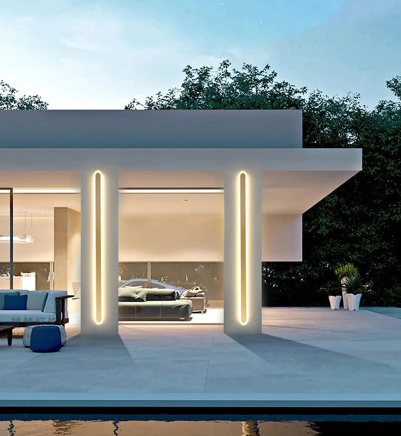 Round edge modern lonng outdoor wall lamp