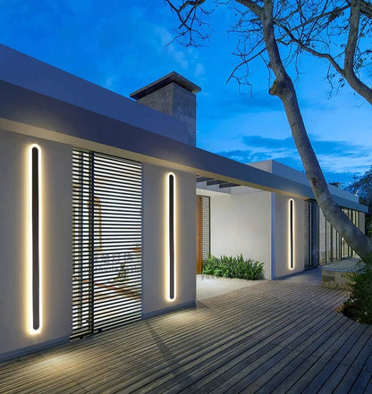 Round edge modern lonng outdoor wall lamp