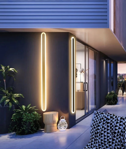 Round edge modern lonng outdoor wall lamp