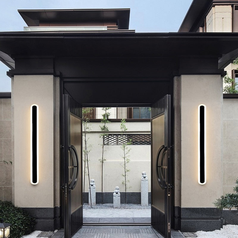 Round edge modern lonng outdoor wall lamp