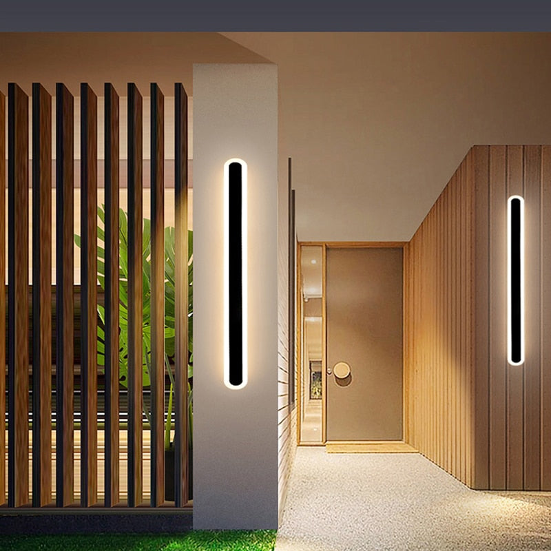 Round edge modern lonng outdoor wall lamp