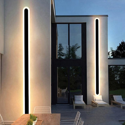 Round edge modern lonng outdoor wall lamp